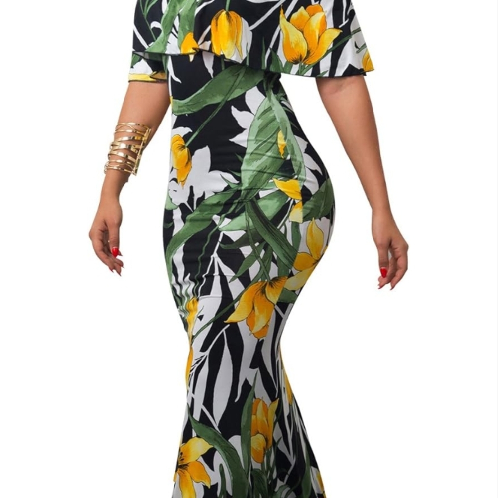 Floral Off-Shoulder Maxi Dress